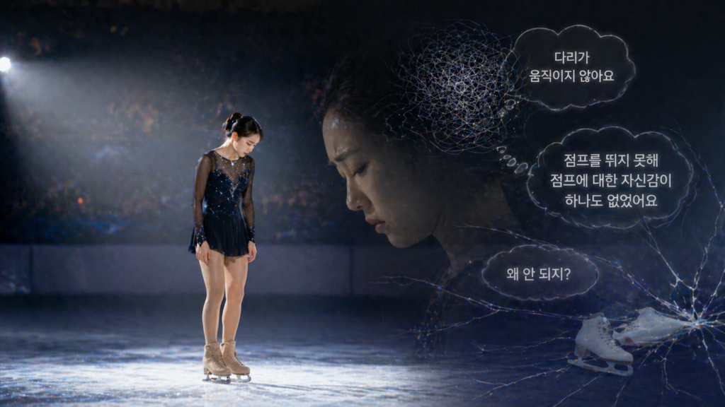 결정적 순간 다리가 굳어버린 피겨 선수의 모습 — 입스는 정신력의 문제가 아닌 신경계 반응 오류